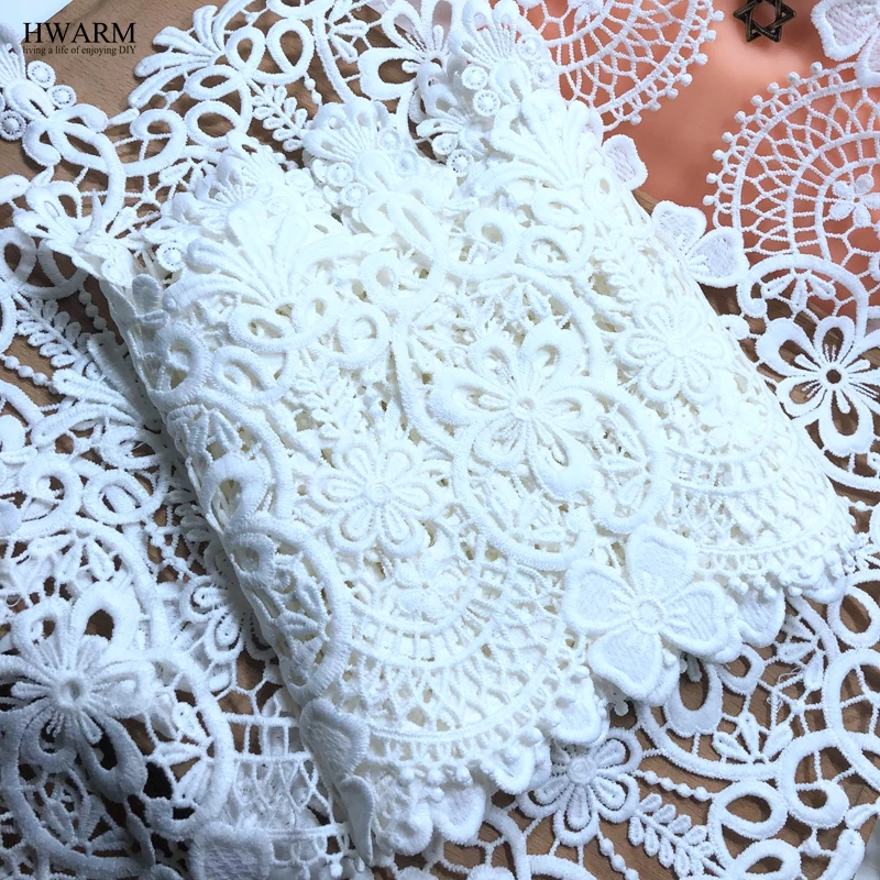5yards 19.5cm african lace fabric ribbon trim cloth accessories DIY fashionable wedding decoration for home costura sewing laces