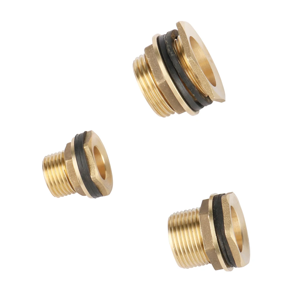 

1Pc 1/2" 3/4" 1" Male Thread Connector Brass Water Tank Connector Pipe Plumbing Fittings Bulkhead Nut Jointer Faucet Adapter