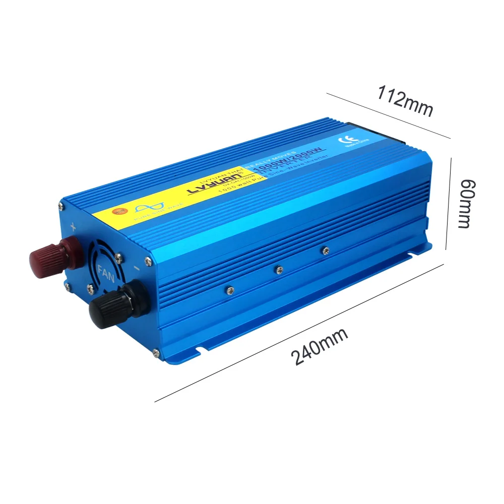 2000W pure sine wave power inverter DC12V To AC220V 230V CAR CAMPING BOAT Converter Voltage transformer 3.1A 2 USB EU PLUG blue