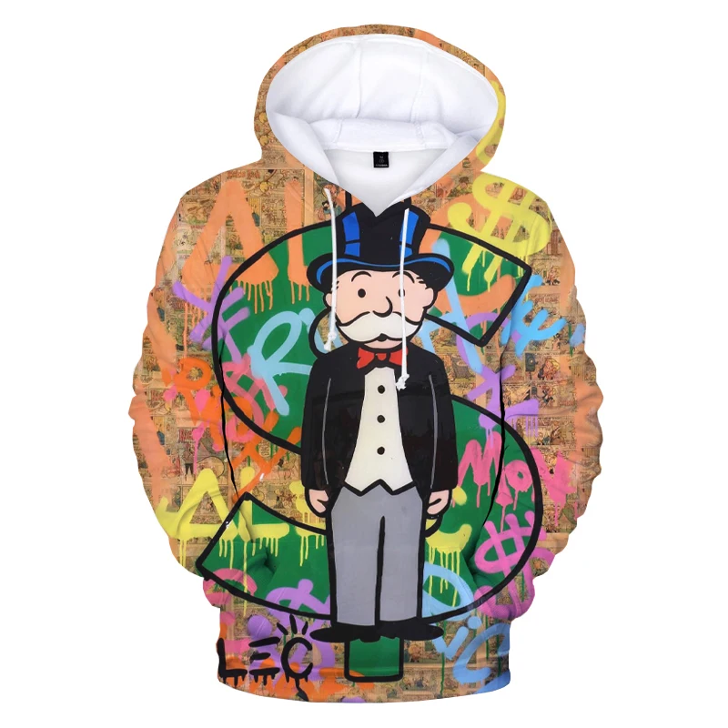 Monopoly Men Women 3D Printed Hoodies Alec Monopoly Money Wings Graphic Cool Fashion Long Sleeve Streetwear Hoodies Oversized