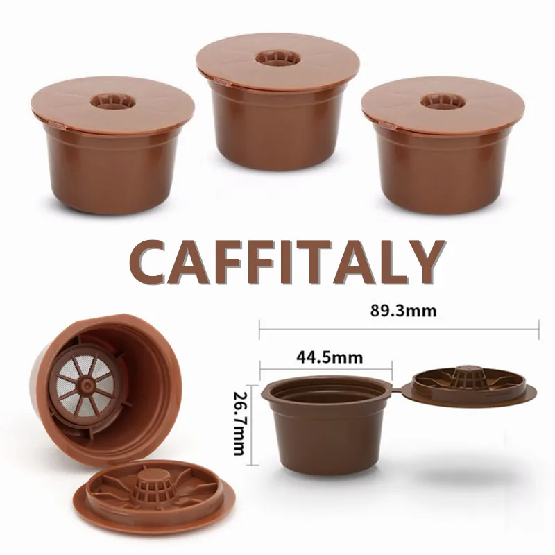 Filtre réutilisable pour machine à café Caffitaly, capacité de 8g, 3 pièces, 6 pièces