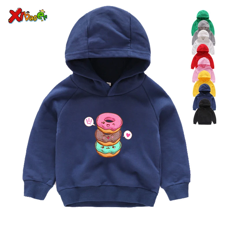 Hoodies Children's Printed Lovely Doughnuts Hoodies Sweatshirts Boys Girls Like The Cotton Hoodies Vest for Ages Girl Hoodies