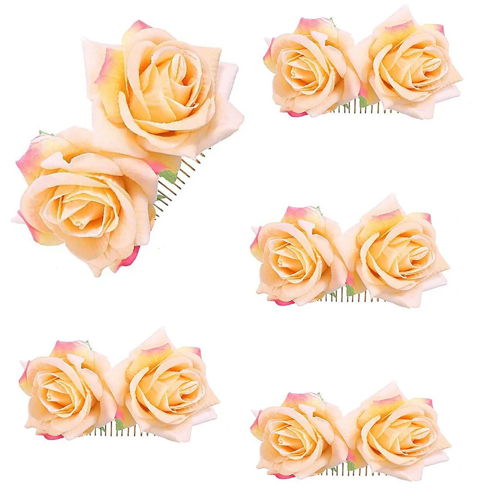 Fairy Rose Flower Hair Clip Flamenco Dancer Flower Clip Women  & Grils  Lady Hair Styling Hair Clip-Cream Color