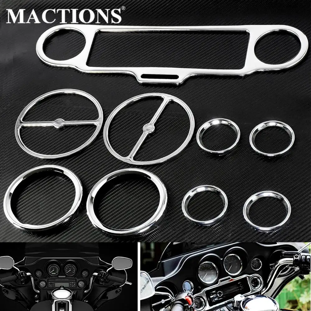 

Motorcycle Chrome Speedometer Bezels Speaker Stereo Accent Trim Ring Horn Cover For Harley Touring Electra Street Glide Trike