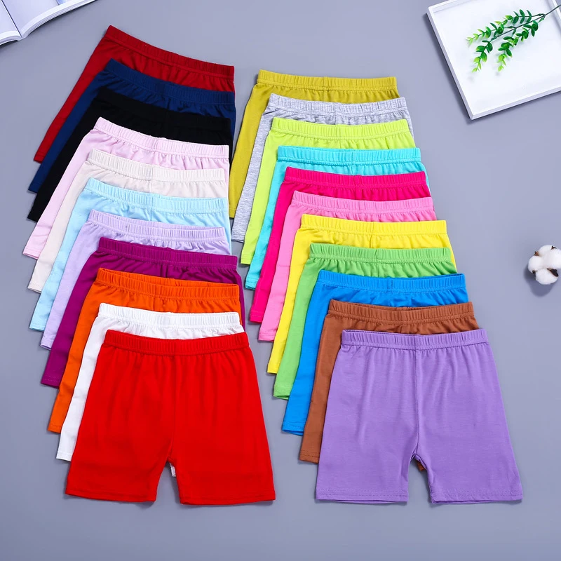 New Candy Color Girls Safety Shorts Pants Underwear Leggings Girls Boxer Briefs Short Beach Pants For Children 3-13 Years Old