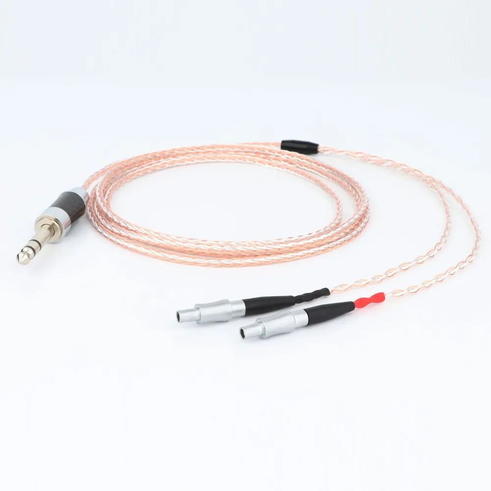 Preffair 6.35mm wtyczka z włókna węglowego 8 rdzeniowy posrebrzany kabel do słuchawek OCC dla HD800 HD800s HD820s HD820 Dharma D1000