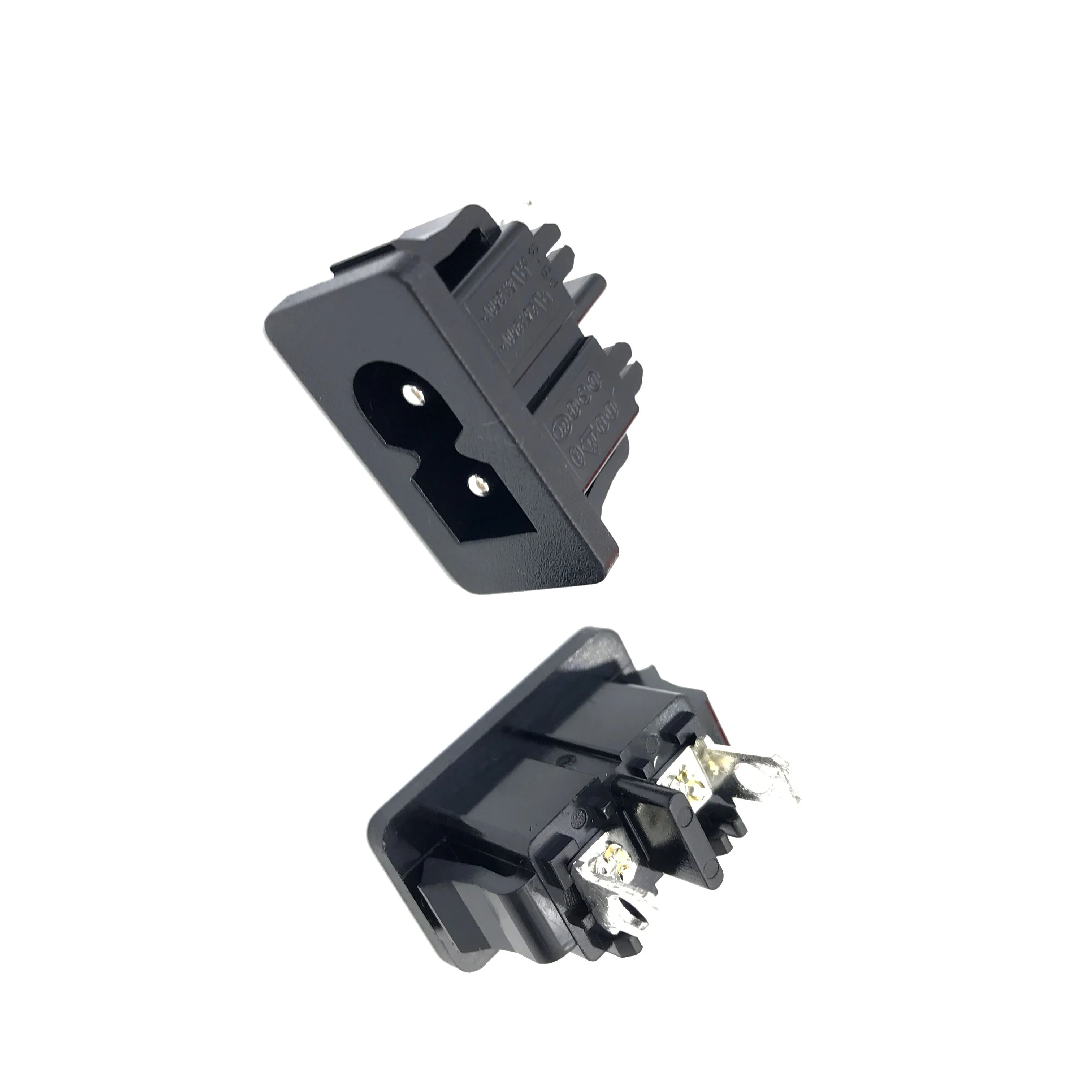 10Pcs Black Male Plug IEC320 C8 Power Socket Connector AC 250V 2.5A 2Pin