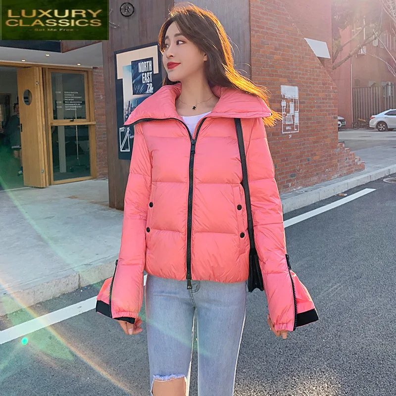 

High Quality Women's Winter Down Jacket Woman Parkas 2021 Korean Streetwear Short White Duck Down Coat Female Jacket 8102