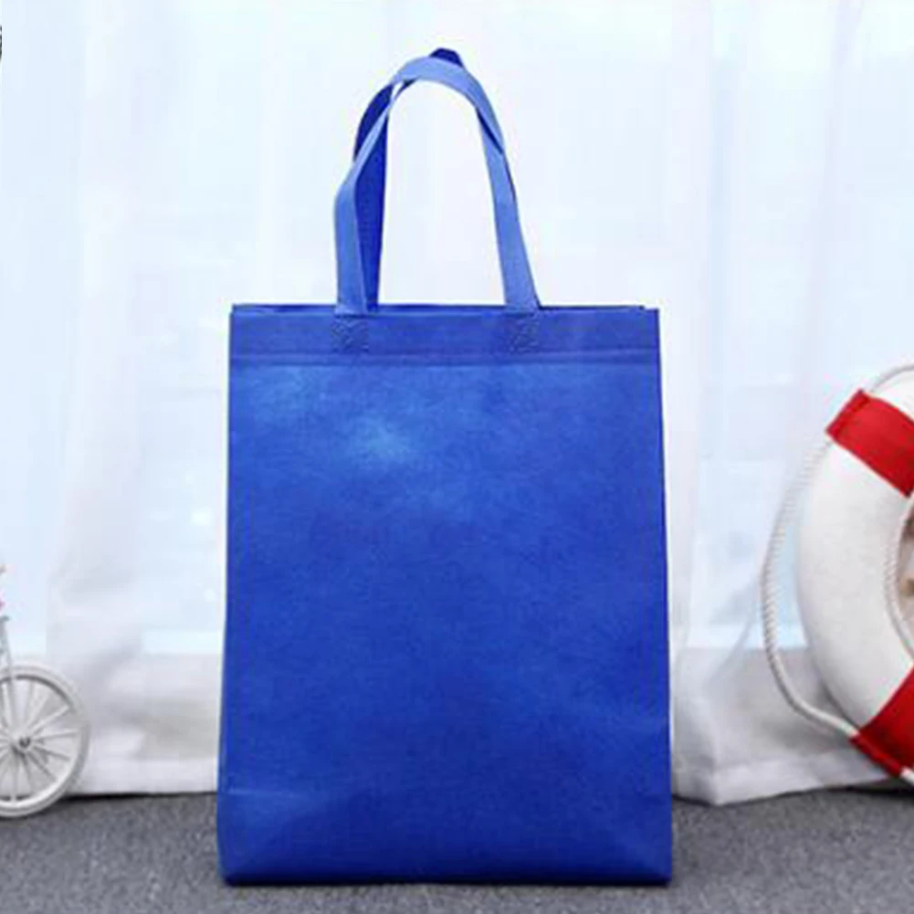 Women Men Reusable Shopping Bag Solid Color Simple Large Folding Tote Grocery Bags Convenient Traveling Storage Handbags