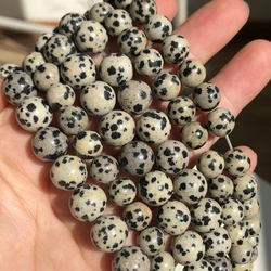 Wholesale 2/3/4/6/8/10/12mm Natural Stone Beads Dalmation Stone Round Loose Beads For Jewelry Making DIY Bracelet 15inch