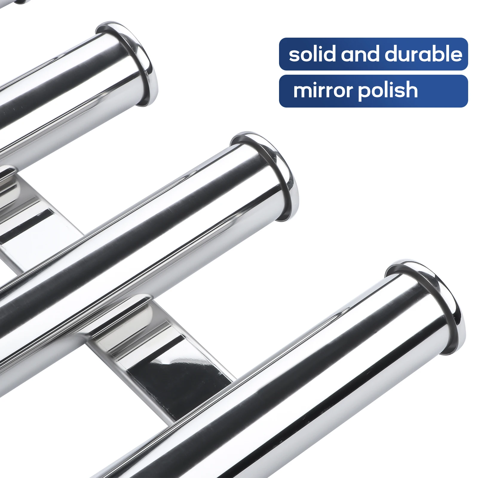 Soporte cañas de pesca vertical inox triple para barco y yate de pared - imagen 3