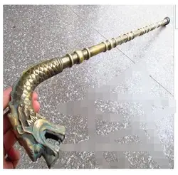 90CM China fengshui Brass Practical tool for copper statues of dragon head cane, cane, mountaineering cane