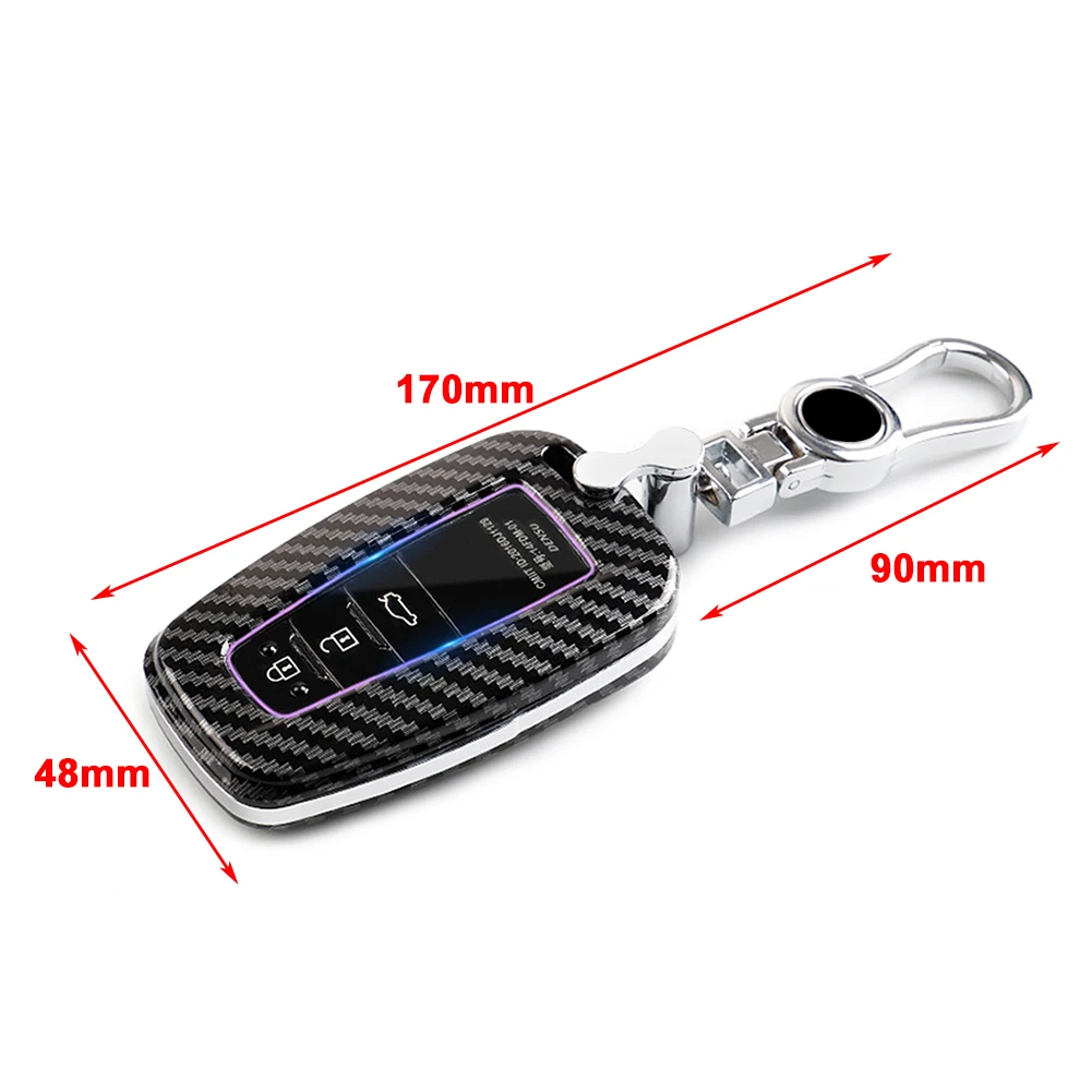 Auto Remote Key Case Key Fob Shell Cover w/ Keychain For Toyota Camry Corolla C-HR CHR Prado RAV4 Prius Universal