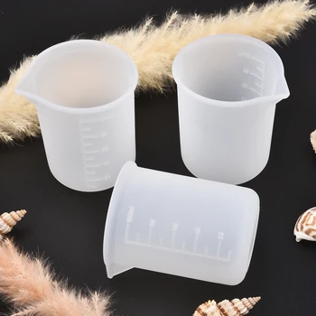 5pcs 100ml Silicone Measuring Cup Transparent With Scale Food-Grade Separating Cups DIY Cake Epoxy Resin Jewelry Making Tools