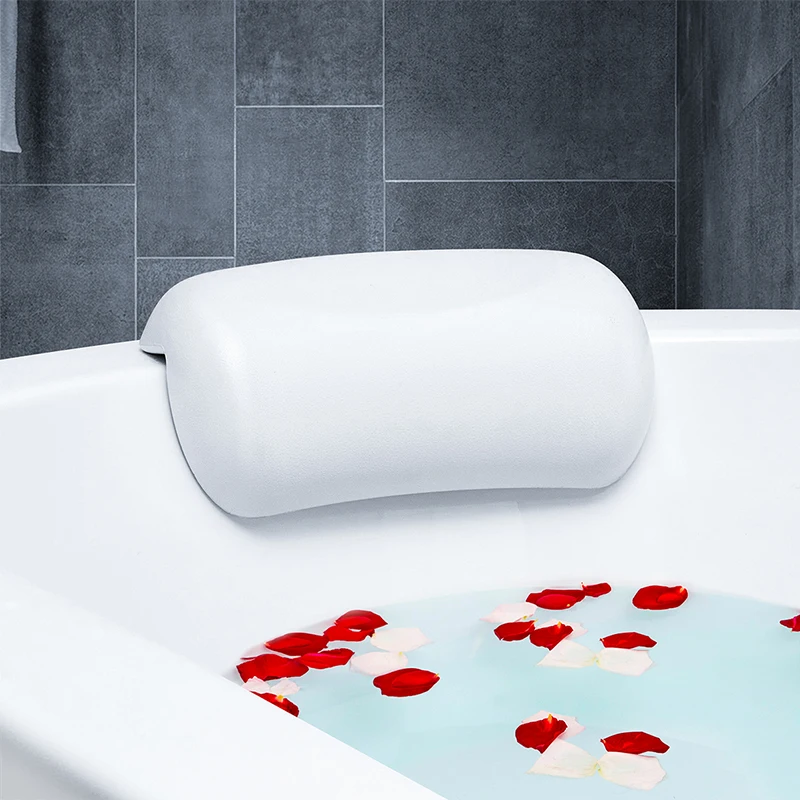 Almohada de baño antideslizante para SPA, reposacabezas de bañera, suave, impermeable, con ventosas, accesorios de baño fáciles de limpiar