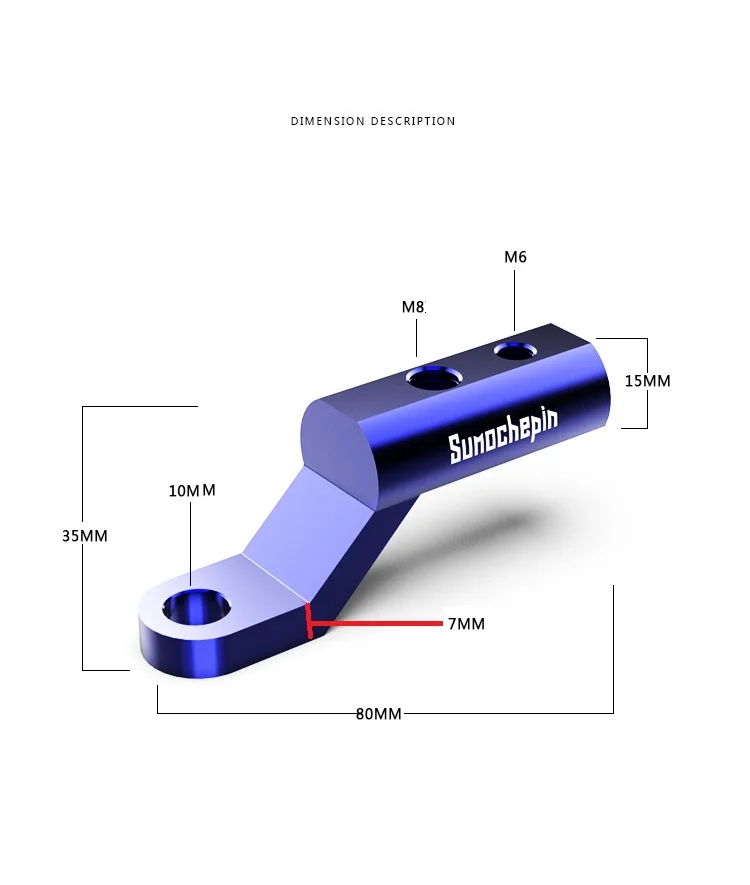 Barra de iluminação multifuncional modificada para motocicleta, suporte de extensão, acessórios de suporte para espelho traseiro