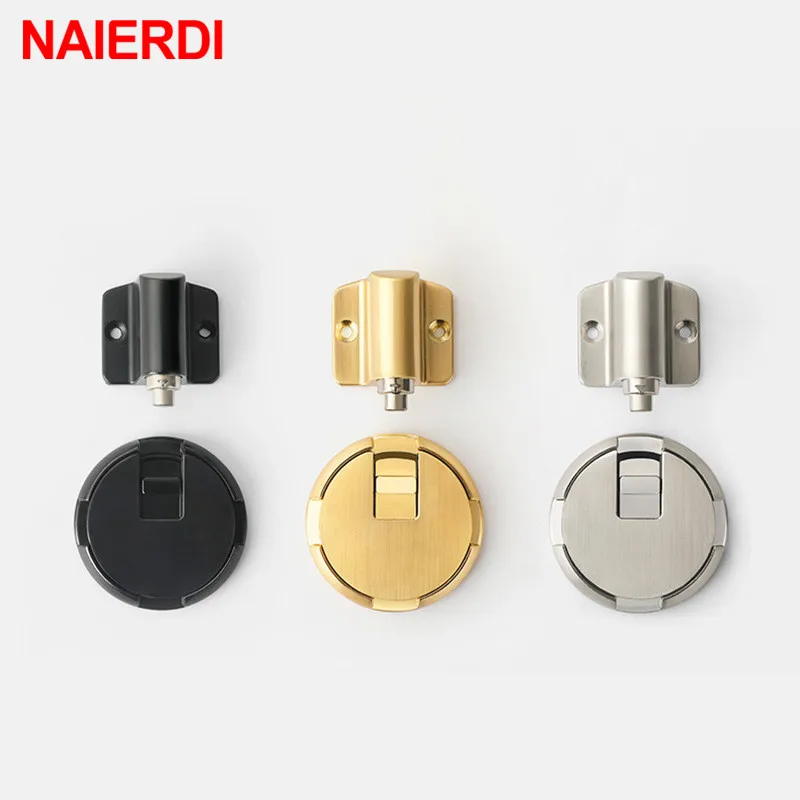 Naierdi-parada de porta mecânica de liga de zinco, prendedor de porta, não precisa de prego, trava de porta, ferragem de porta, mobília