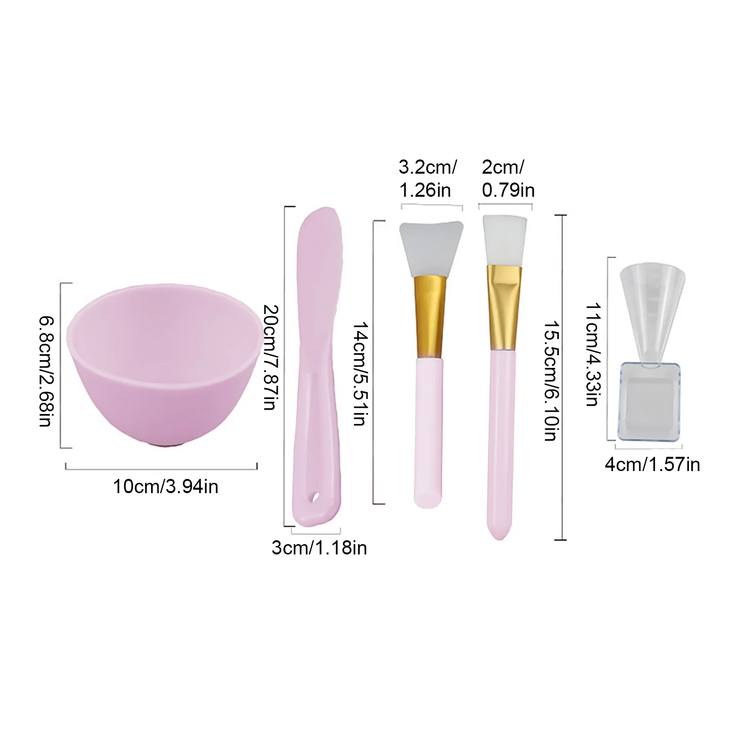 5pcs DIY Face Mask Mixing Tools Set Home Facial Eye Body Mask Mud Mixing Lady Girls Home Mask Mixing Bowl Brushes Applicator set