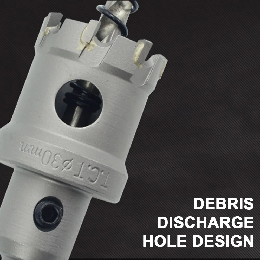 คาร์ไบด์ TCT Holesaw Mata Bor 3ด้านข้าง Shank Hole Saw สำหรับเหล็กโลหะไม้