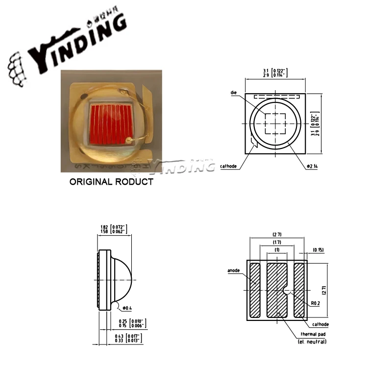 10PCS OSLON LJ CKBP 3W high power LED Light Emitting Diode 3030 Red light traffic lights light source a beam of light wick