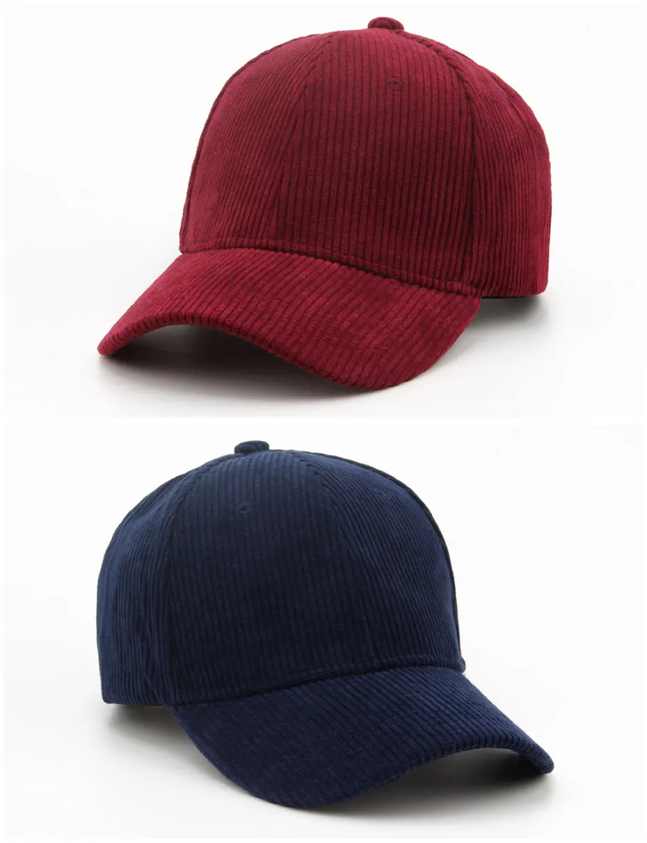 CNTANG Neue Cord-Baseballkappe für Damen und Herren, modische Snapback-Kappe für Herbst und Winter, Hip-Hop-Kappen, lässige Vintage-Markenhüte, Unisex – Detail 7