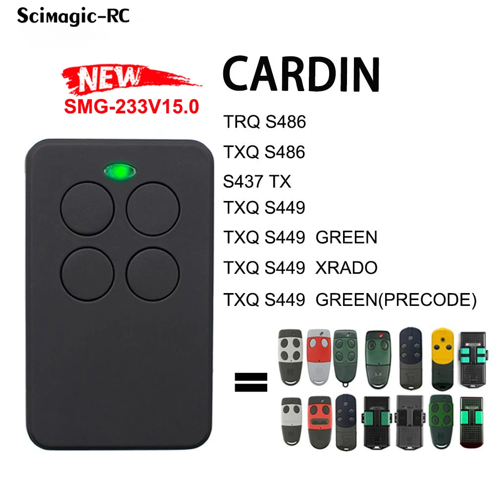 CARDIN S435 S449 S486 S476TX2 TRQ TXQ Garage Door Remote Control 433.92MHz Gate Opener Command Clone