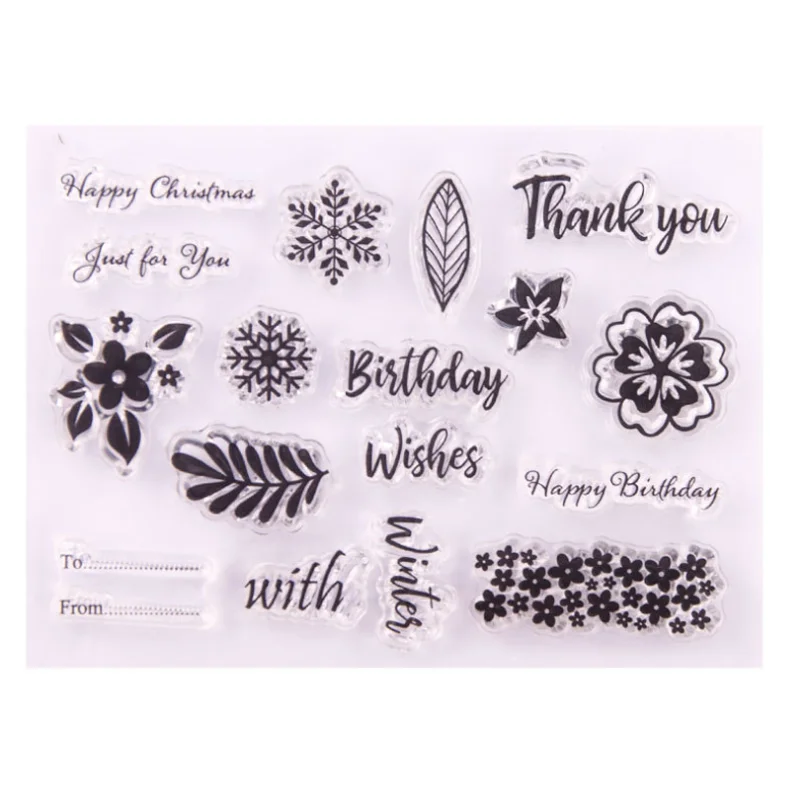 Birthday Wishes Transparent Clear Silicone Stamp Seal DIY Scrapbooking Rubber Stamping Coloring Embossing Diary Decor Reusable T