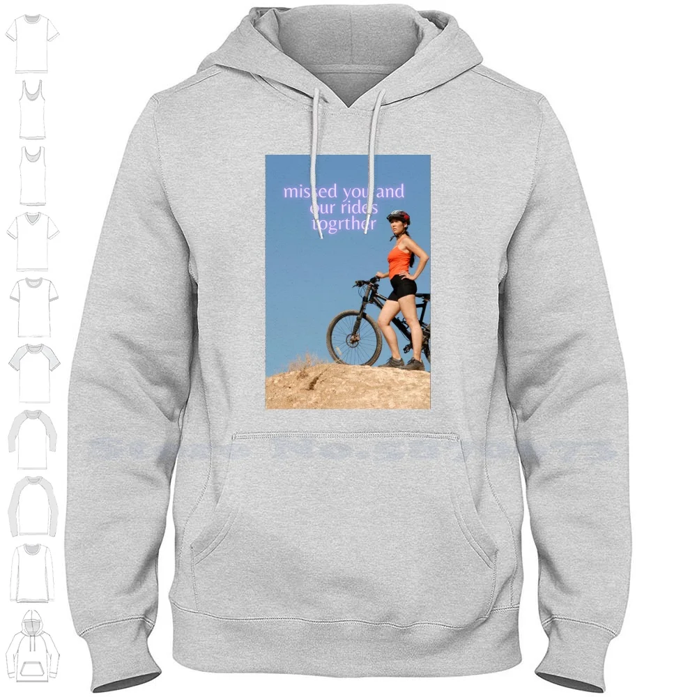 Miss You Card Cyclist Alone Mountain Long Sleeve Hoodie Sweatshirt Cyclist Bike Miss You Missed You Missing You Cycling Biker