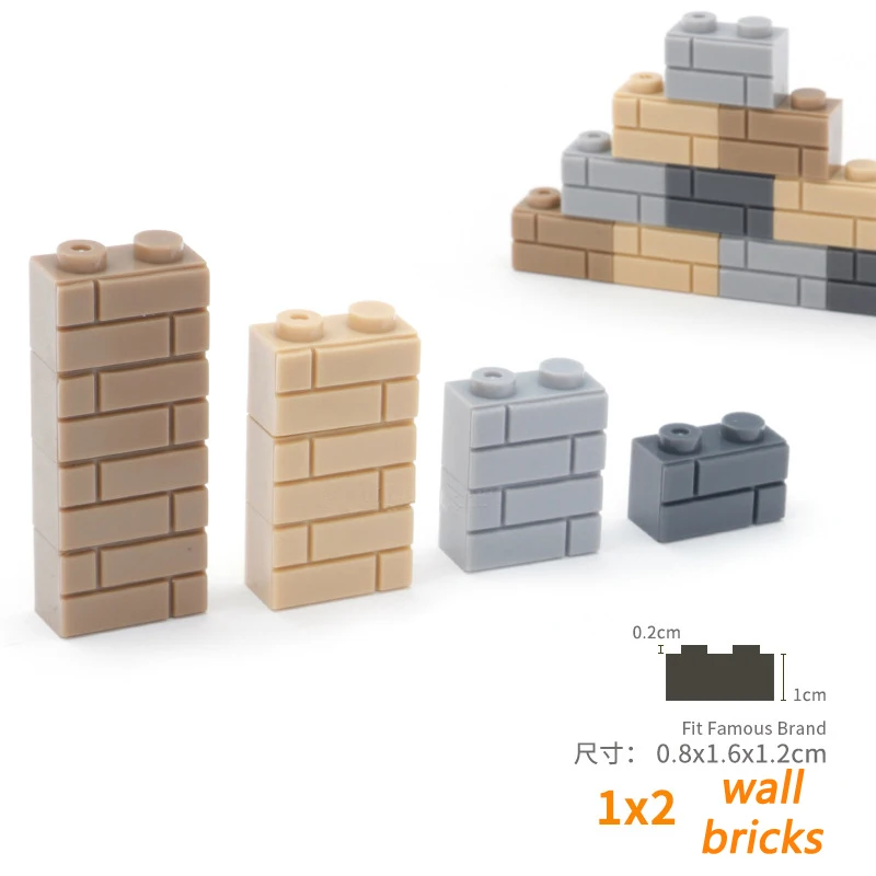 500pcs DIY Building Blocks Wall Figures Bricks 1x2 Dots Educational Creative Toys for Children Size Compatible With 98283