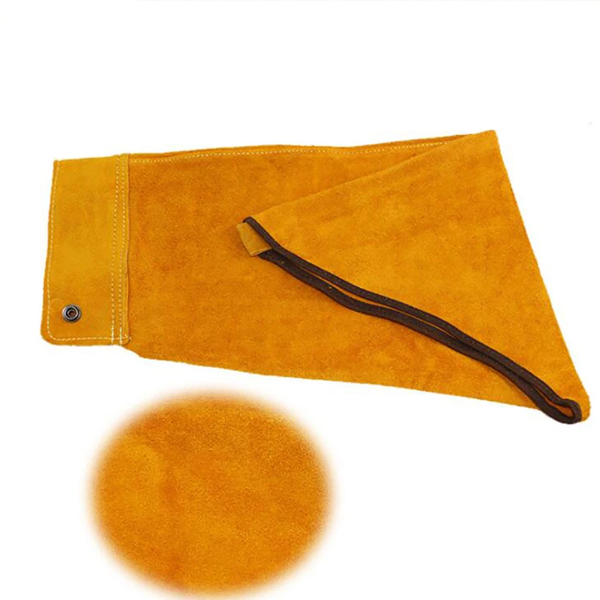 1 Pair Leather Welding Work Sleeves, Button Closure, Heat & Flame Resistant Arm Protection Sleeves for Welding, Automobile