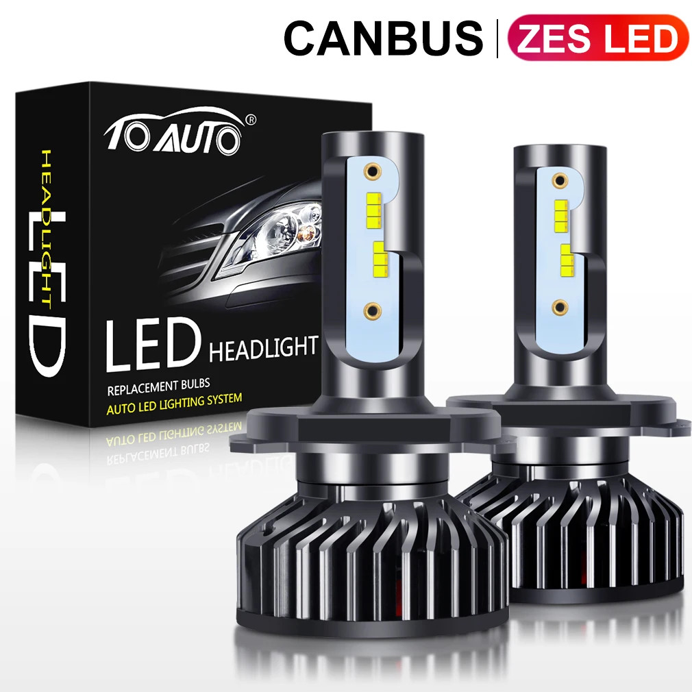 2pcs ZES LED Chips H4 Canbus H1 H3 H7 H8 H11 HB3 9005 HB4 9006 LED Car Headlight Bulbs H27 880 881 Auto Head Lamp 12V 5000K