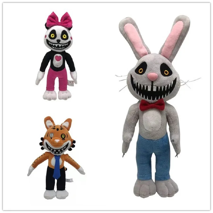 3pcs 28cm Horror Game Mr. Hopp's Playhouse 2 Plush Toys Cartoon Rabbit Mr Hopp Soft Stuffed Plushie Figure Doll for Kids Gifts