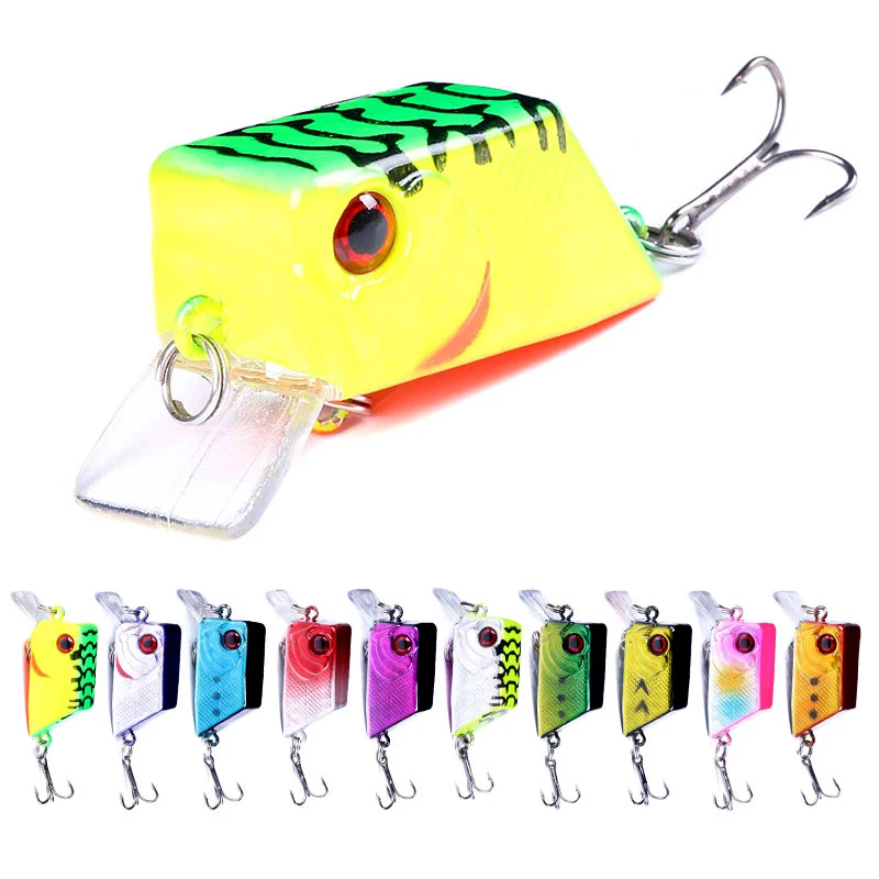 Hengjia 4.5cm 7g Square Crankbait Fishing Wobbler Diving Swimming Bait for Bass Pike Artificial Fishing Tackle