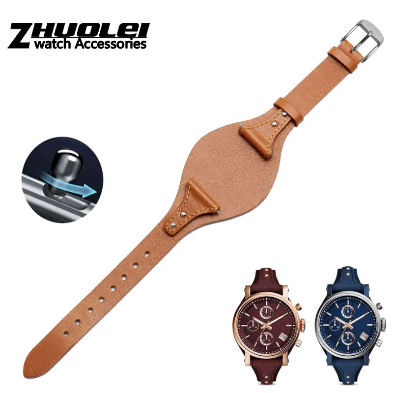 Quick Release Genuine Leather Watch Strap For Fossil Es4114 Es4113 Es3625/3616 Es3838 Women 18mm Watchband Accessories Bracelet