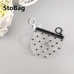 StoBag 10pcs Ring Zipper Ziplock Bag Custom Clear Plastic PVC Packaging Bag For Jewelry/Cosmetic Storage Transparent Waterproof