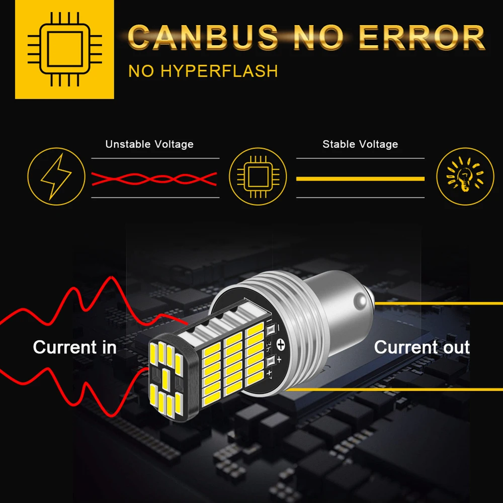 2pcs CANbus Error Free 1200 Lumens 1156 7506 P21W LED Bulbs for Volkswagen VW MK6 Jetta Daytime Running Lights 6000K HID White