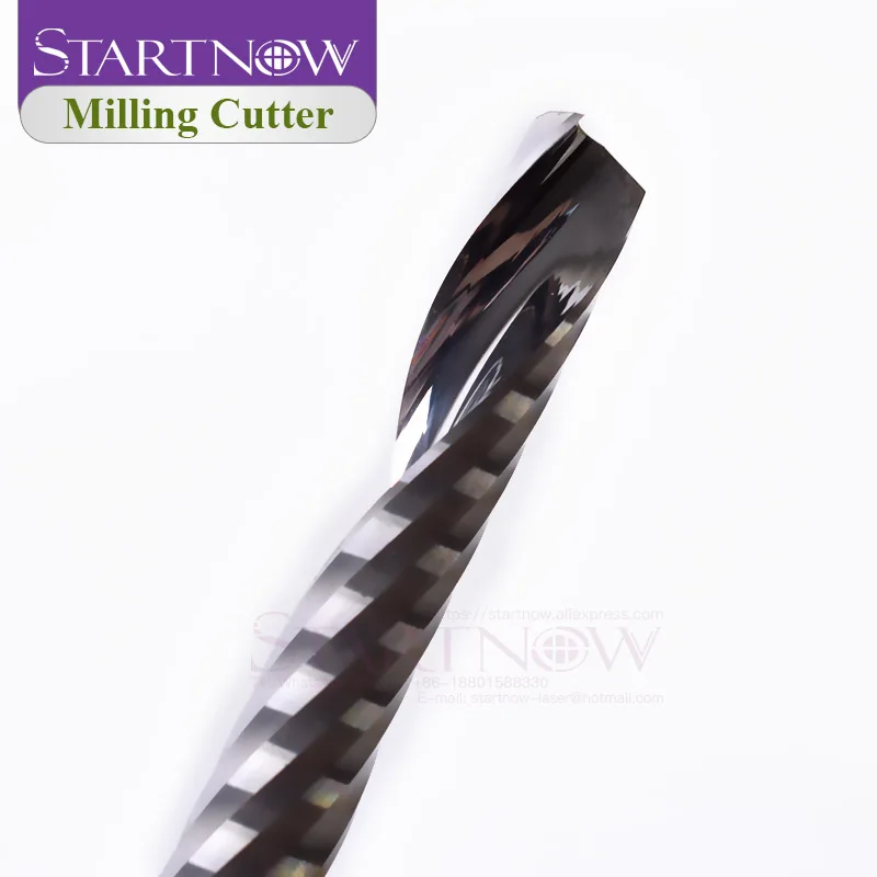 Startnow 10Pcs/Lot One Flute Spiral Milling Cutter For MDF Cutting CNC Router Engraving Bits PVC Plastic Cutting Tools End Mill