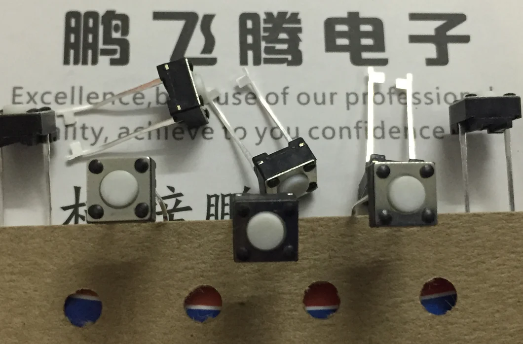 10PS/lot Japan  2-1437565-6 touch switch 6*6*4.3 in-line 2-pin reset button micro-movement square white