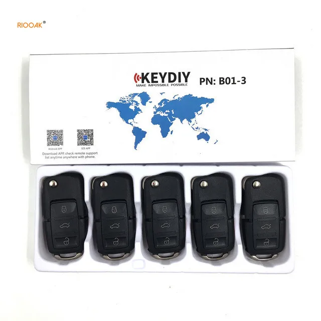 

5PCS KD B01-3 Remote Control Key 3 Button VW Style B Series For KD900/KD200/URG200 Keydiy Key Programmer Machine peugeot 207