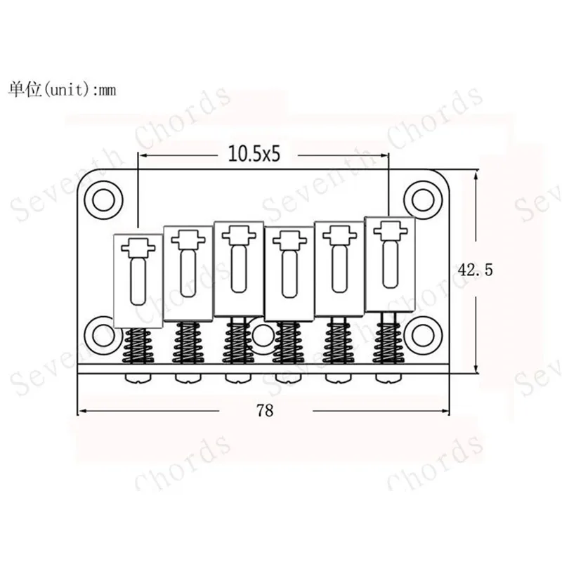 A Set 78MM 6 String Roller Saddle Electric Guitar Bridge Top Load Or Strings Through Body Gold Chrome Black Guitar Accessories