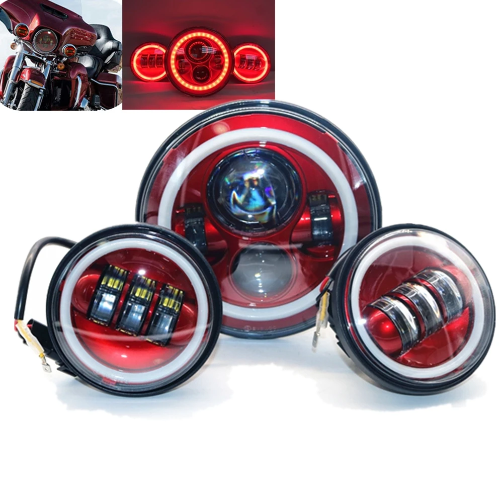 Red Halo 7 Inch LED Headlight 4 1/2\