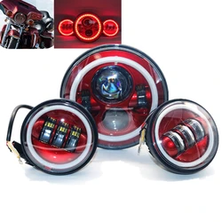 Red Halo 7 Inch LED Headlight 4 1/2