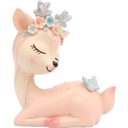 9cm Figurines Cartoon Cute Sika Deer Resin Ornament Cake Baking Decoration Teen Room Girl Baby Room Decor Car Fairy Garden Craft