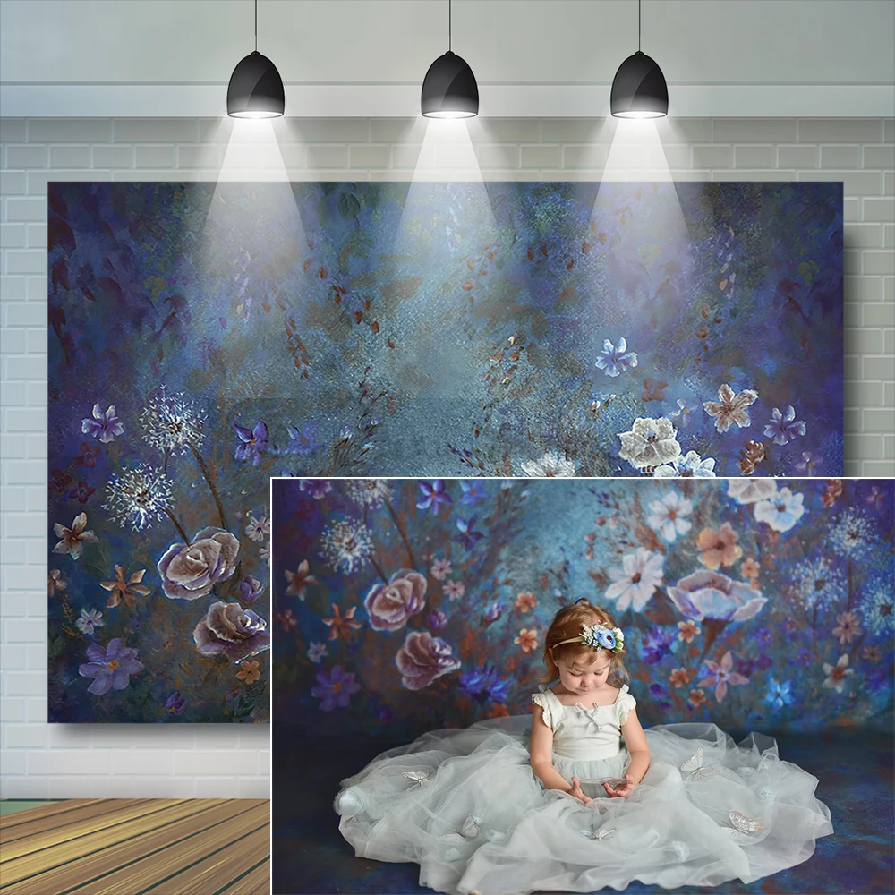 Meisjes Bloemen Cake Smash Achtergrond Pasgeboren Baby Portret Fotografie Achtergrond Meisje 1st Verjaardagsfeestje Decoratie Banner