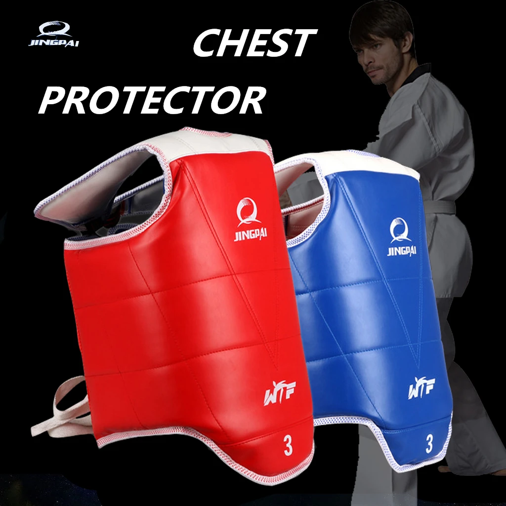 Traditional Taekwondo chest guard kids men women student red blue Karate Taekwondo protectors WTF approved chest supporters TKD