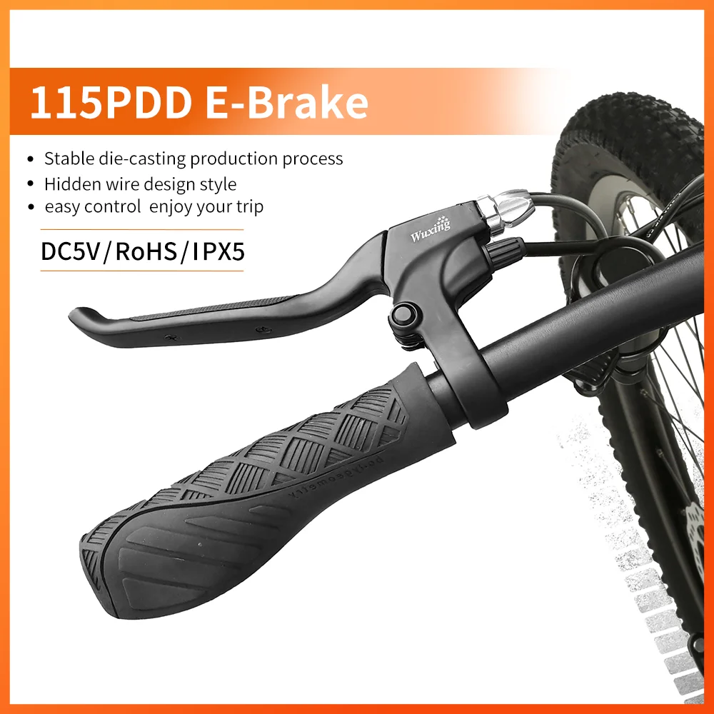 WUXING 115PDD Ebike Brake Lever Cut Off Power Electric Bicycle E-scooter Ebreak Waterproof SM Connector Plug