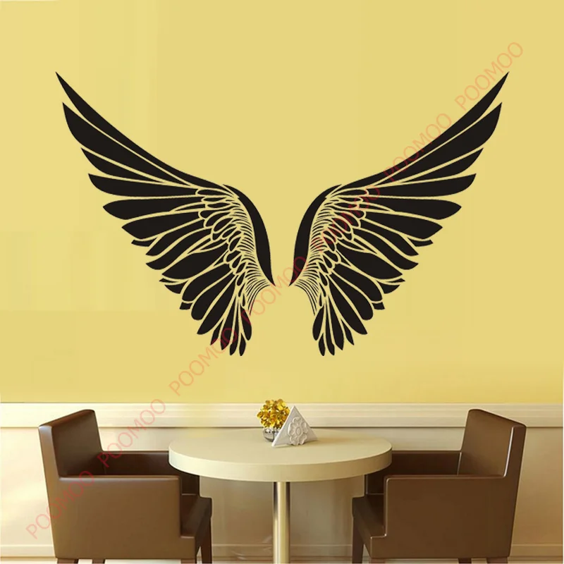 Angel Wings Wall Decal Vinyl Sticker Decals Bird God Big Wings Home Decor Art Mural Bedroom Dorm Nursery Living Room