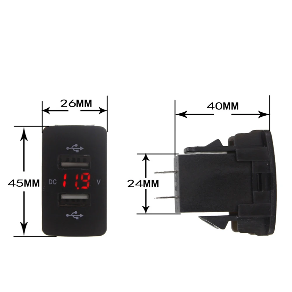 12V 24V Dual USB Car Charger Port Auto Adapter LED Voltmeter Socket For Honda CIVIC CROSSTOUR CRV ODYSSEY