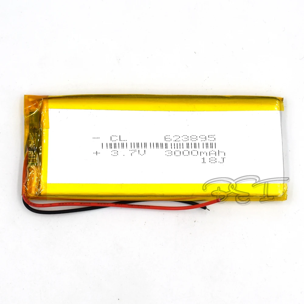 

3.7V 3000mAh Rechargeable Li-Polymer 623895 Li-ion Lithium Cell Battery For DVD PAD VCD Game Player Mouse PSP Lampe Speaker Toys