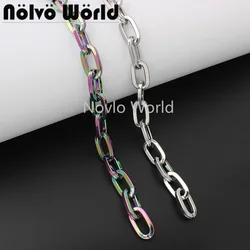 1-5meters by meter 2 colors silver rainbow 3mm thick 20*11mm Iron meterial O shape chains for DIY crossbody bag accessories